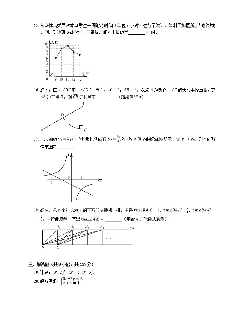 2018年济南市天桥区中考二模数学试卷第3页