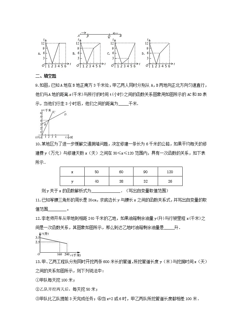 2021年沪科版数学八年级上册12.4《综合与实践 一次函数模型的应用》课时练习（含答案）03