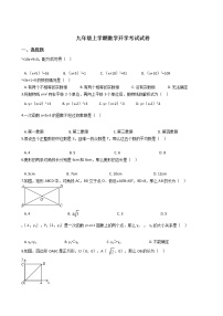 2020-2021年山东省临沂市九年级上学期数学开学考试试卷