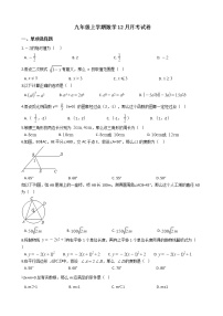 2020-2021年湖南省长沙市九年级上学期数学12月月考试卷