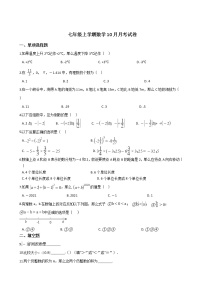 2020-2021年辽宁省鞍山市七年级上学期数学10月月考试卷