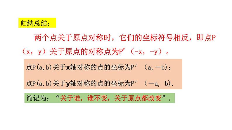 人教版九年级上册数学23.2.3关于原点对称的点的坐标课件PPT第7页