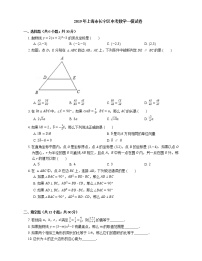 2019年上海市长宁区中考一模数学试卷（期末）