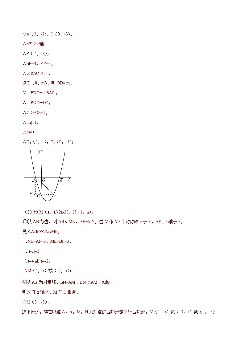 专题07 二次函数与平行四边形存在型问题-版突破中考数学压轴之学霸秘笈大揭秘（教师版）02