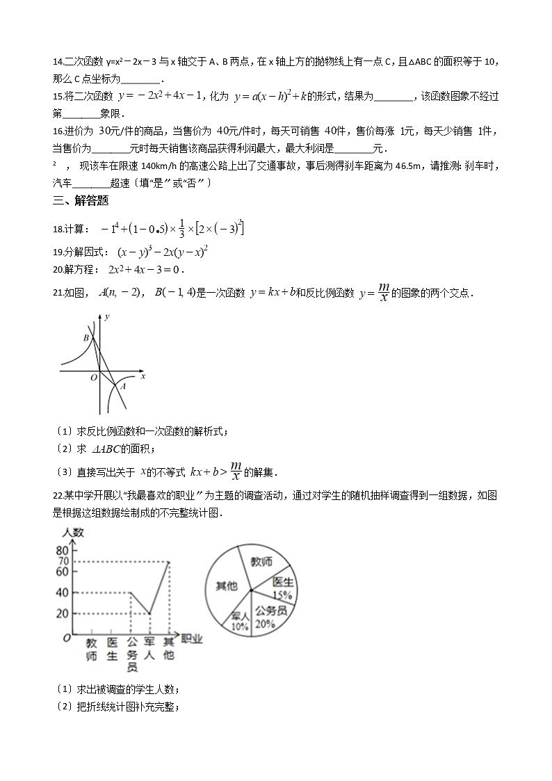 2020-2021年黑龙江省齐齐哈尔市九年级上学期数学第一次月考试卷第3页