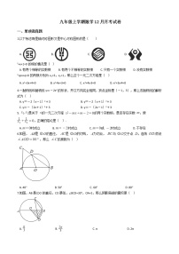 2020-2021年四川省绵阳九年级上学期数学12月月考试卷