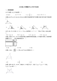 2020-2021年江苏省淮安市九年级上学期数学10月月考试卷及答案