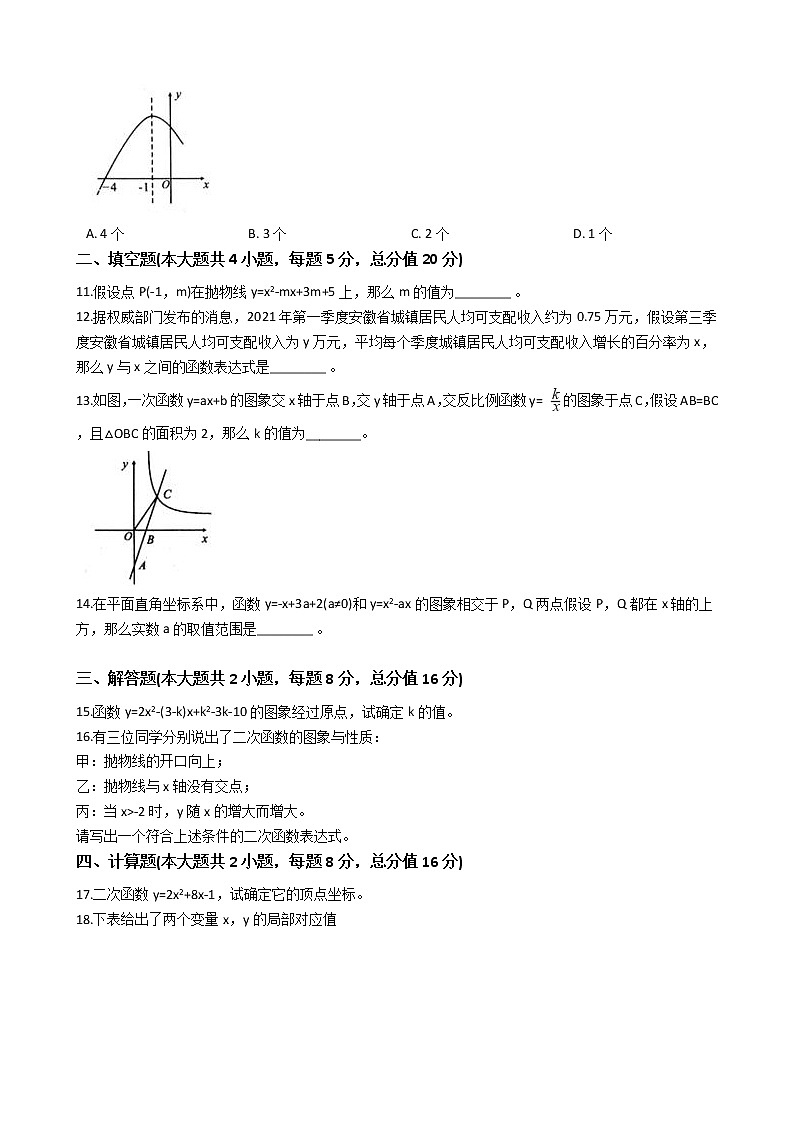 2020-2021年安徽省亳州市九年级上学期数学第一次月考试题及答案第2页