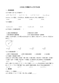 2020-2021年江苏省扬州市八校九年级上学期数学10月月考试卷及答案