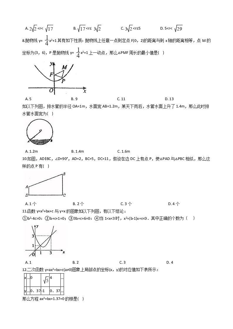 2020-2021年浙江省宁波九年级上学期数学第二次月考试卷及答案第2页