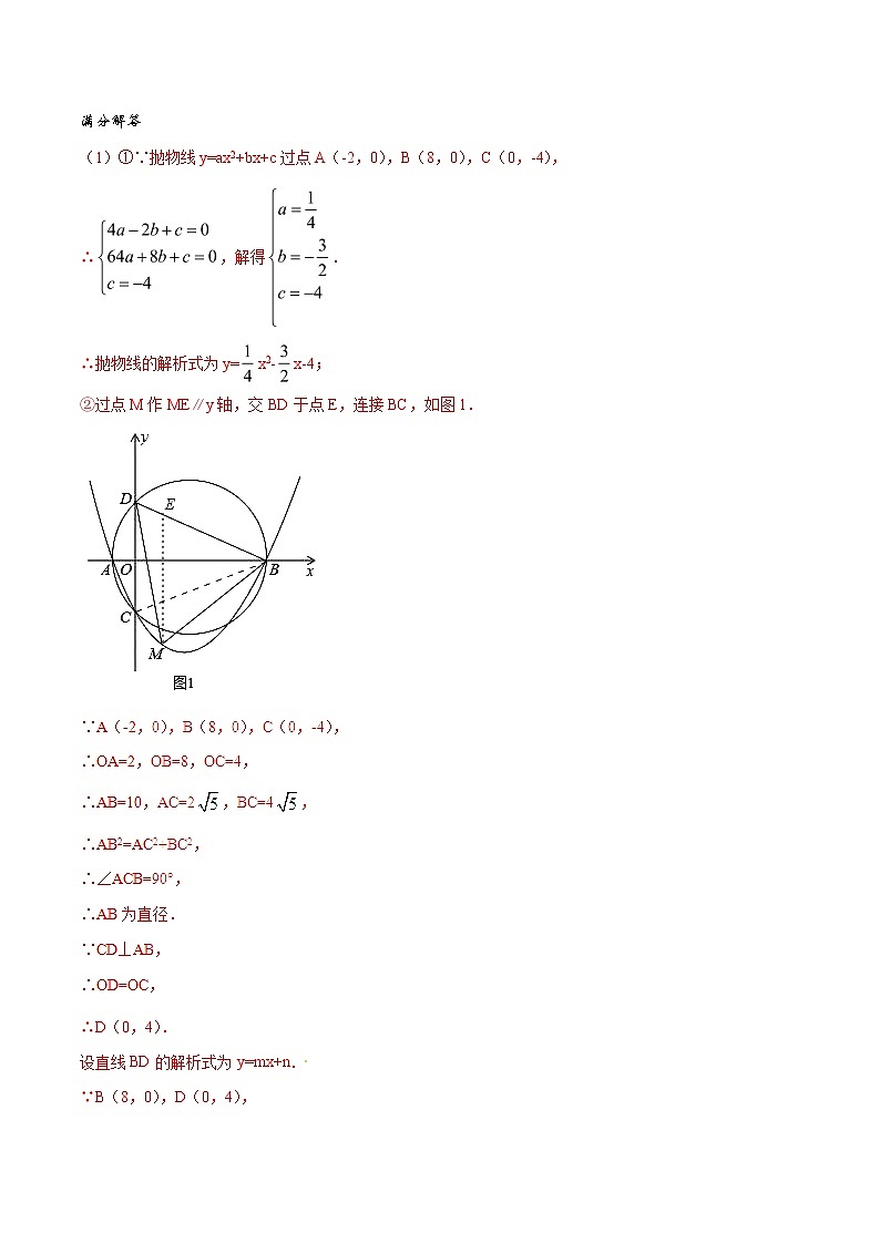 专题06 二次函数与圆的综合问题-版突破中考数学压轴之学霸秘笈大揭秘（教师版）02