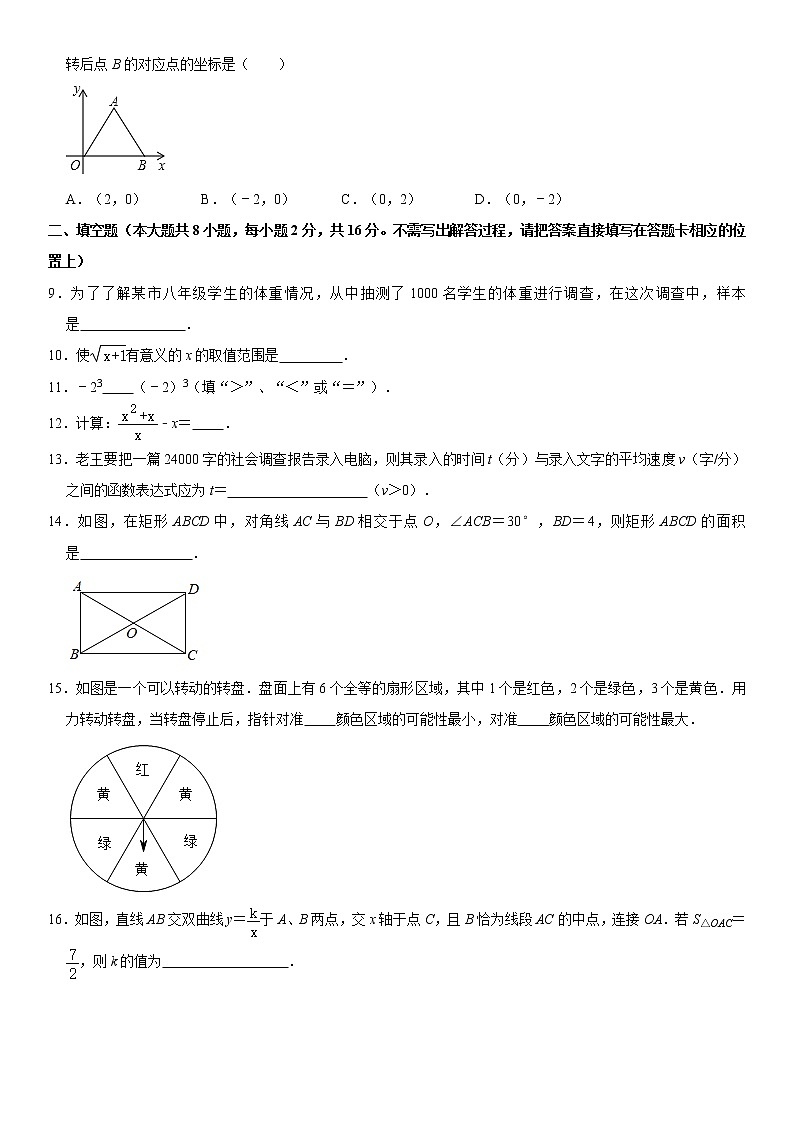 【江苏盐城卷】2020-2021学年八年级数学下学期期末模拟测试卷02（含解析）02