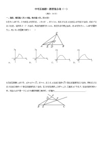 2021年中考数学压轴题题型组合卷（一）