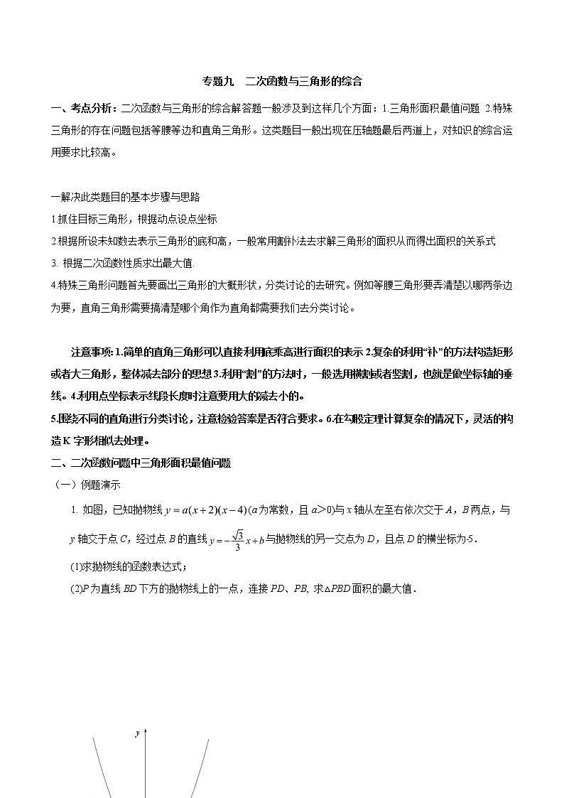 专题09 二次函数与三角形的综合-年中考数学函数考点全突破第1页