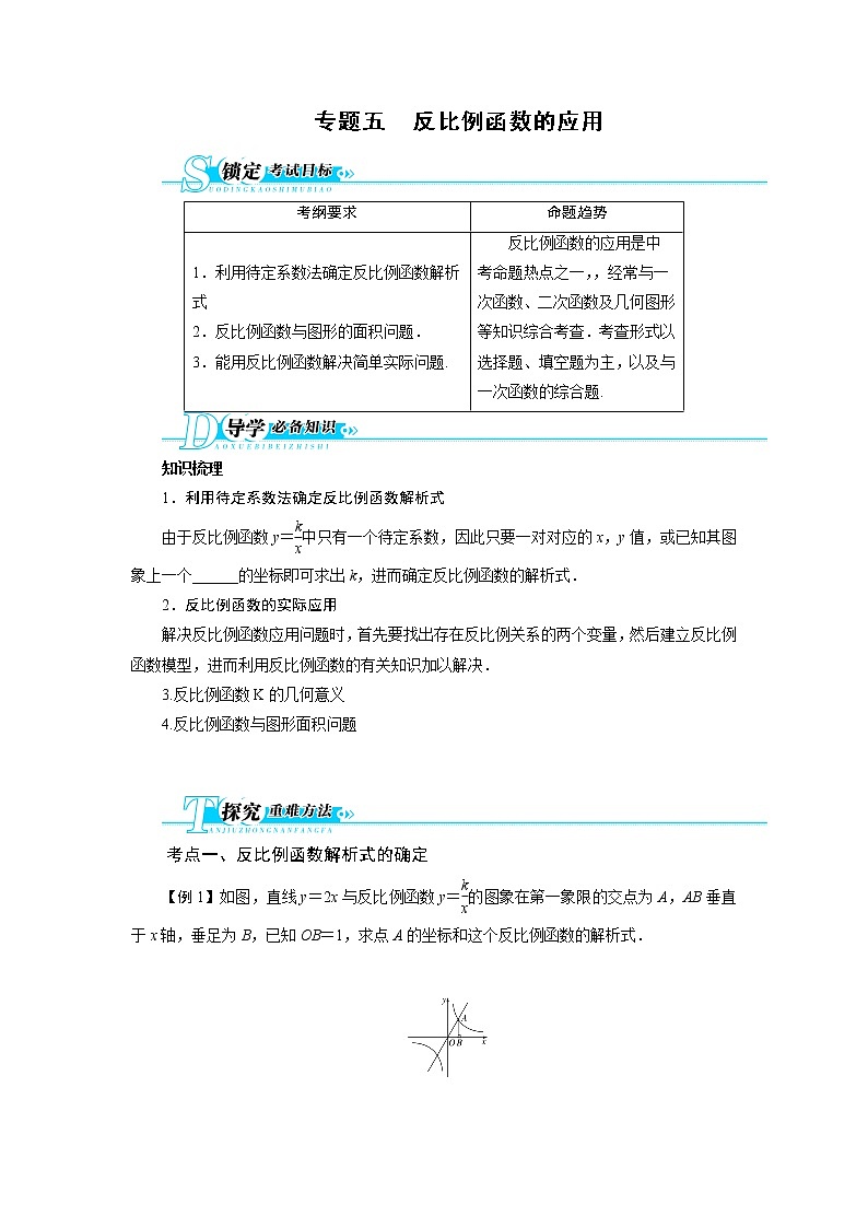专题05 反比例函数的应用-年中考数学函数考点全突破第1页