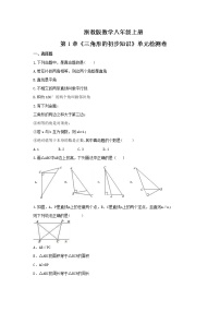 初中数学第1章 三角形的初步知识综合与测试综合训练题