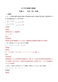 专题02 方程（组）问题-决胜中考数学压轴题全揭秘精品（教师版）学案