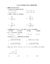 2019-2020学年杭州市下沙区八上期末数学试卷