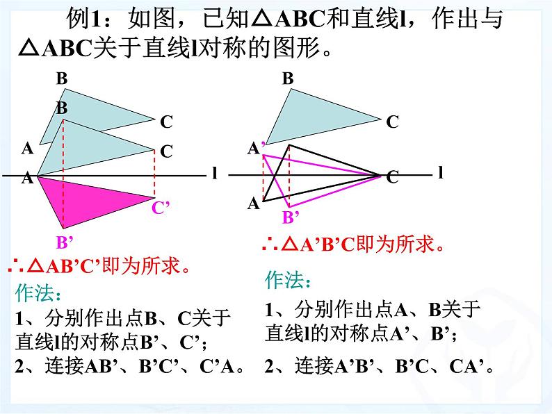 人教数学八上13.2.2 用坐标画轴对称图形30p课件PPT07