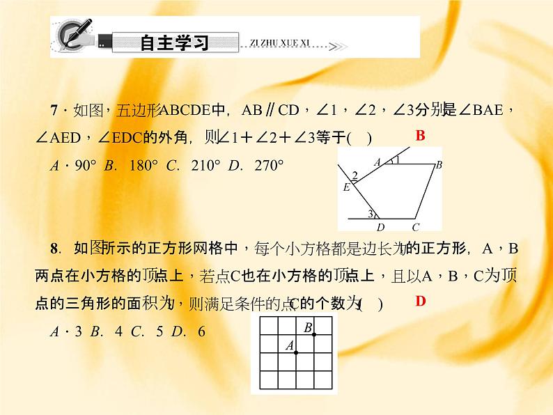 人教数学八上综合训练(一)　三角形课件PPT第5页