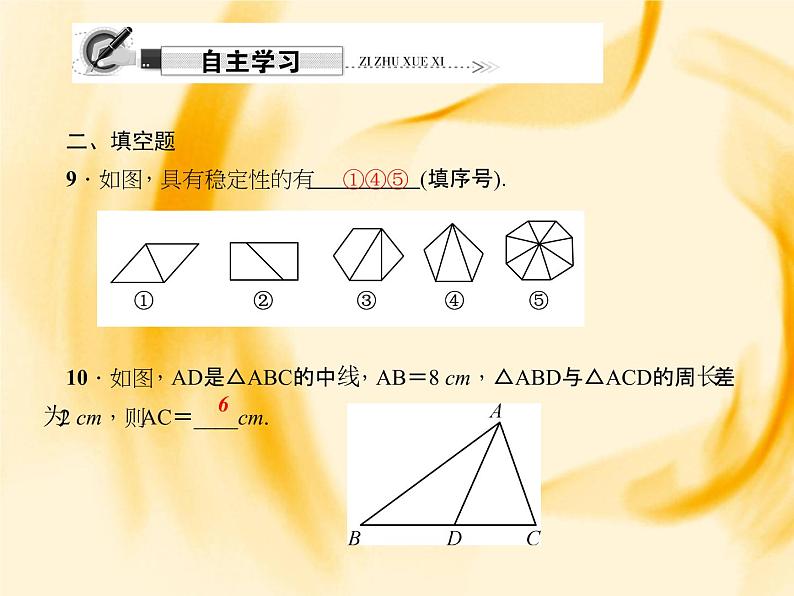 人教数学八上综合训练(一)　三角形课件PPT第6页