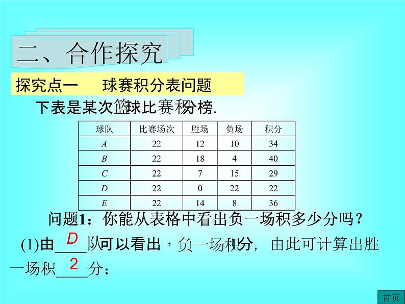 3.4 第3课时 球赛积分表问题1课件PPT04