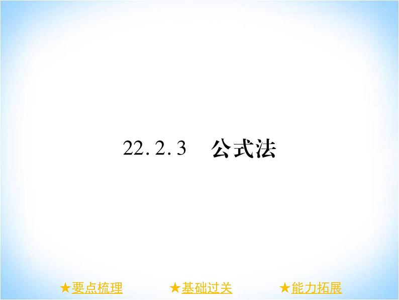 华师大版数学九年级上册 22.2.3公式法 课件401