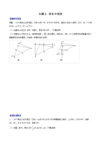 专题02 倍长中线法（学生版）  备战2021年中考几何压轴题分类导练