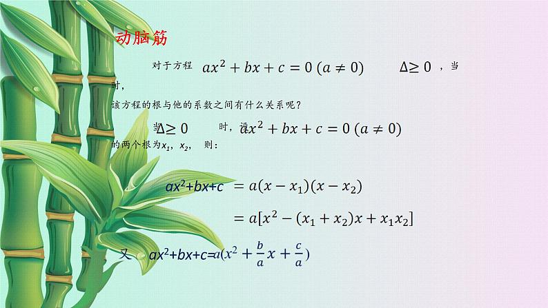 湘教版九年级上册数学  第二章一元二次方程《一元二次方程根与系数的关系》课件第4页