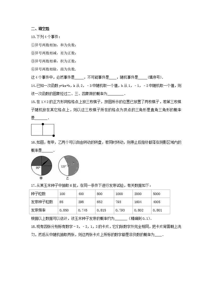 2021年苏科版数学九年级上册第4章《等可能条件下的概率》单元检测卷（含答案）第3页