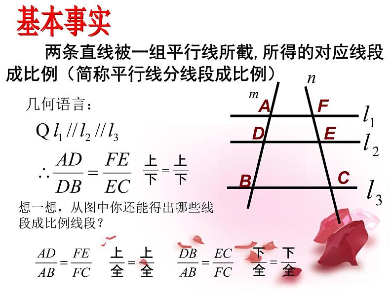 23.1.2平行线分线段成比例  华师大版数学九年级上册 课件205