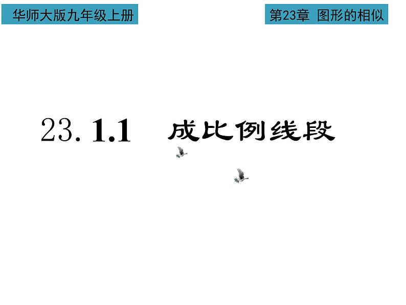 23.1.1成比例线段 华师大版数学九年级上册 课件01