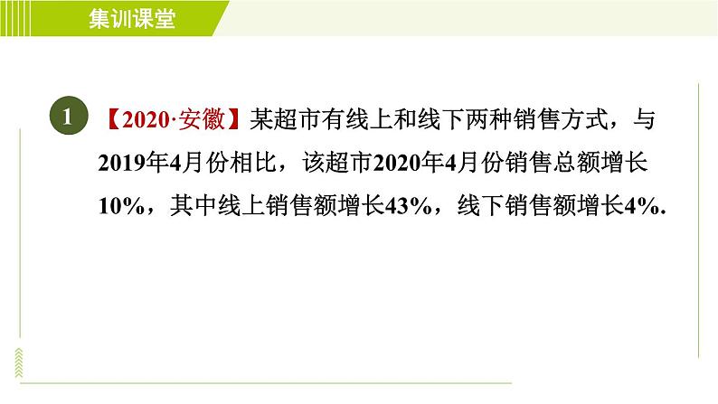 人教版七年级上册数学习题课件 第3章 集训课堂 练素养 利用一元一次方程解图表信息问题的八种常见题型第3页