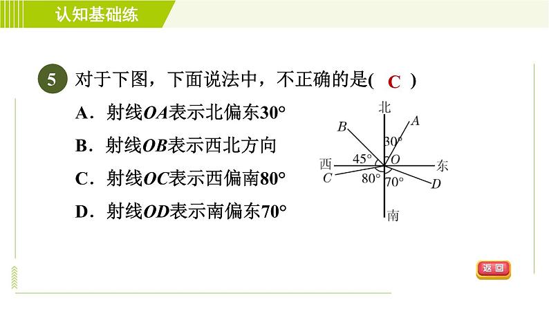 人教版七年级上册数学习题课件 第4章 4.3.2目标二　　余角和补角的性质07