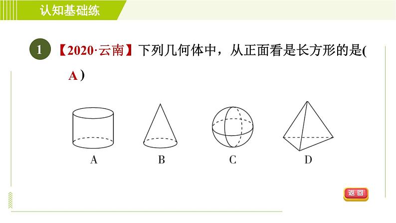 人教版七年级上册数学习题课件 第4章 4.1.2目标一　从几何体看到的平面图形第3页