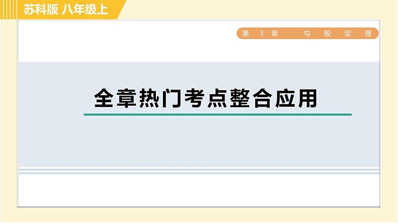 苏科版八年级上册数学习题课件 第3章 全章热门考点整合应用01