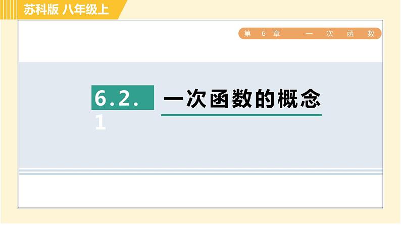 苏科版八年级上册数学习题课件 第6章 6.2.1一次函数的概念01