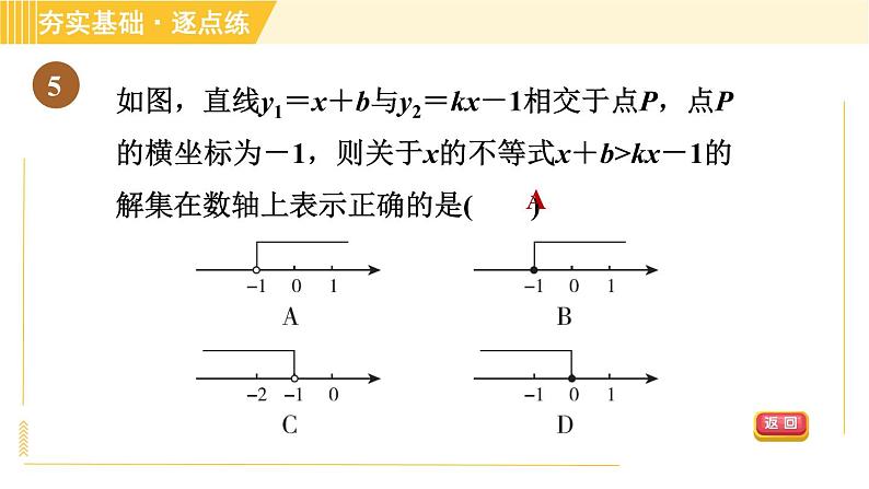 苏科版八年级上册数学习题课件 第6章 6.6一次函数、一元一次方程和一元一次不等式07