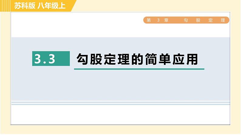 苏科版八年级上册数学习题课件 第3章 3.3勾股定理的简单应用01