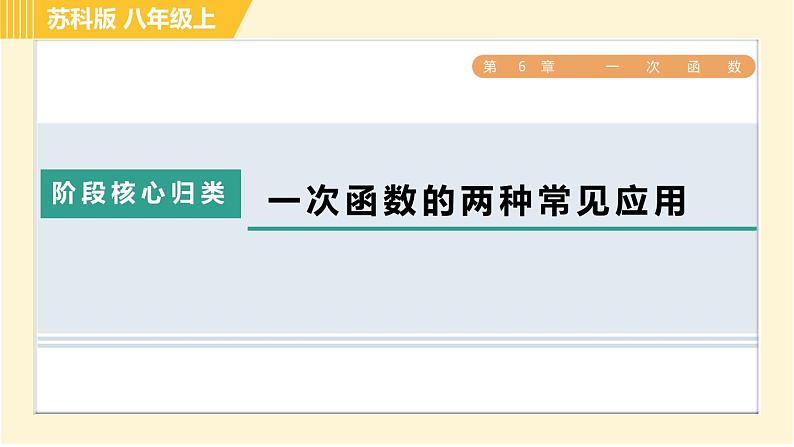 苏科版八年级上册数学习题课件 第6章 阶段核心归类 一次函数的两种常见应用第1页