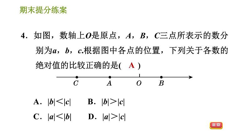 北师版七年级上册数学习题课件 期末提分练案 3.2 专项1 数轴在有理数中应用的六种常见类型第7页