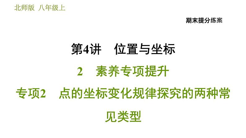 北师版八年级上册数学习题课件 期末提分练案 4.2  素养专项提升  专项2　点的坐标变化规律探究的两种常见类型第1页