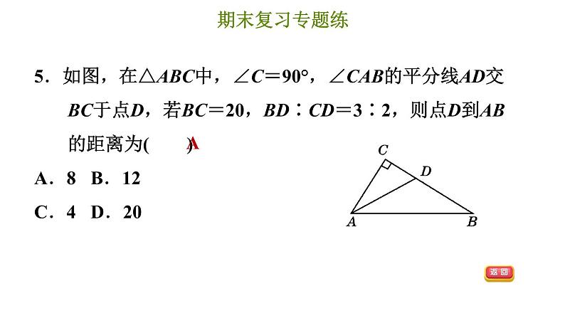 冀教版八年级上册数学习题课件 期末复习专练 专题四　轴对称和中心对称第8页