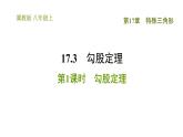 冀教版八年级上册数学习题课件 第17章 17.3.1  勾股定理
