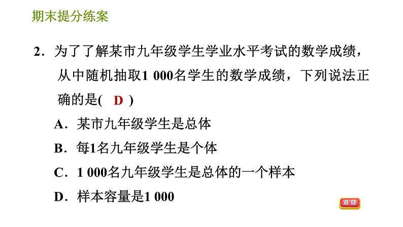 北师版七年级上册数学习题课件 期末提分练案 8.1 达标训练第4页