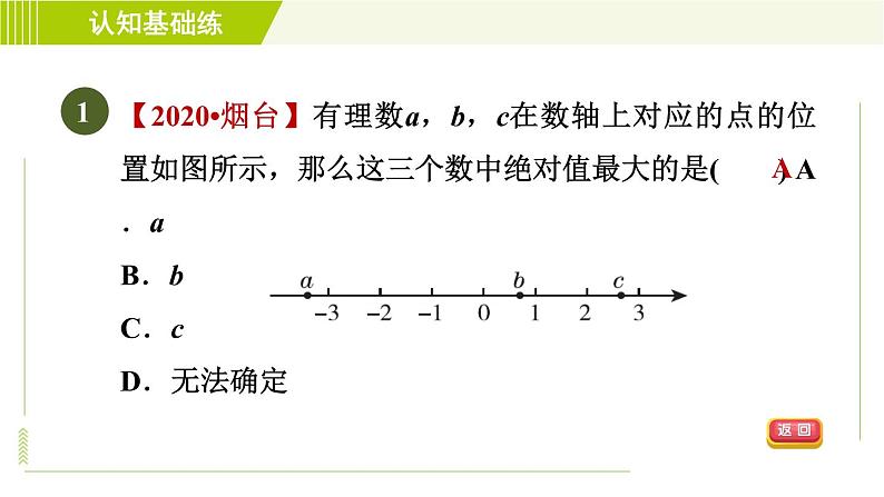 北师版七年级上册数学 第2章 2.3目标四 用绝对值比较有理数的大小 习题课件第3页