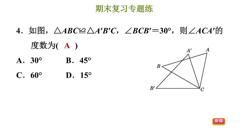 冀教版八年级上册数学 期末复习专练 习题课件07