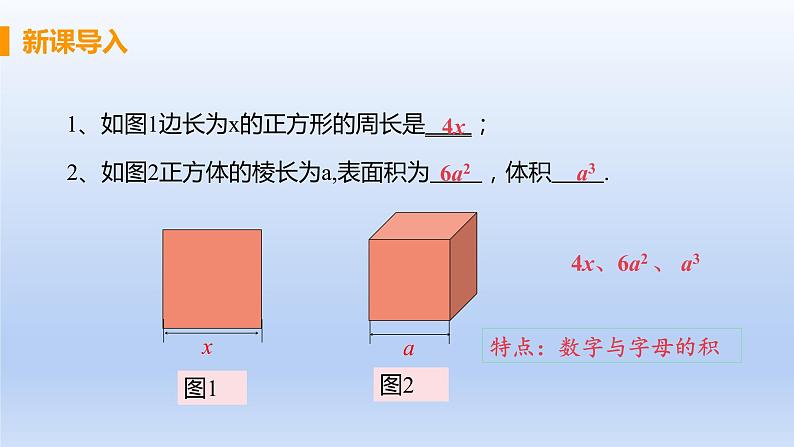 人教版七年级数学上册 2.1.2 单项式 课件第3页