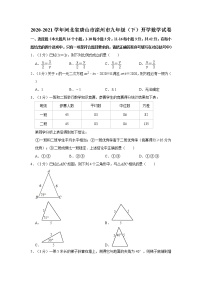 2020-2021学年河北省唐山市滦州市九年级（下）开学数学试卷