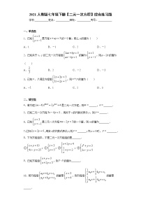 苏科版七年级下册10.1 二元一次方程达标测试